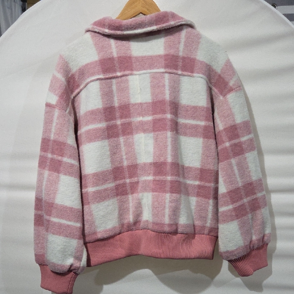 Universal Thread Holiday Rose Pink Plaid Jacket L - Picture 8 of 9